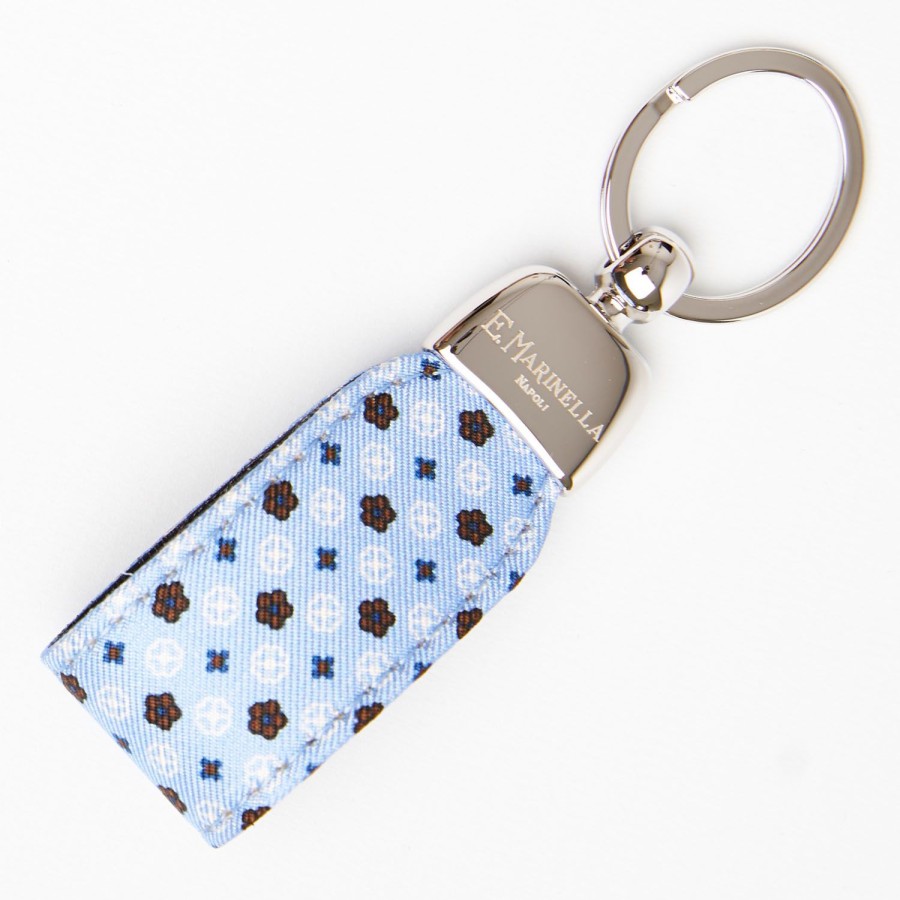 Best E.Marinella Light Blue Keyfob In Silk And Leather