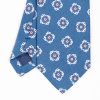 Wholesale E.Marinella Mid Blue Sartorial Linen Tie - Large Flower Pattern