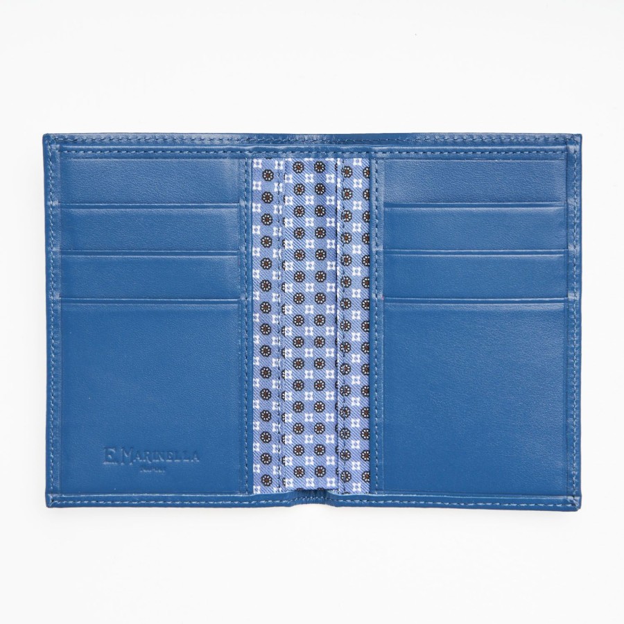 Best E.Marinella Powder Blue Vertical Wallet In Silk And Leather