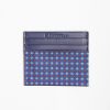 Wholesale E.Marinella Blue Leather And Silk Credit Card Holder 5 Compartments