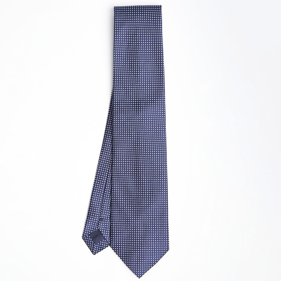 Hot E.Marinella Dark Blue Ceremonial Jacquard Silk Tie