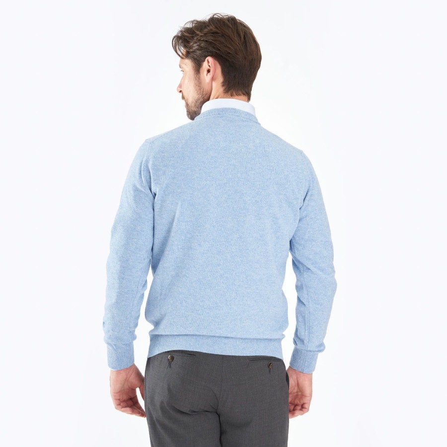 New E.Marinella Wool And Cashmere Crewneck Sweater - Light Blue