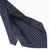 Wholesale E.Marinella Dark Blue 9 Fold Sartorial Silk Tie Small Flower Pattern