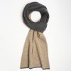 New E.Marinella Gray And Light Brown Two-Tone Solid Cashmere Neck Warmer