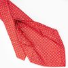 Best E.Marinella Red 7 Fold Sartorial Silk Tie - Small Flower Pattern