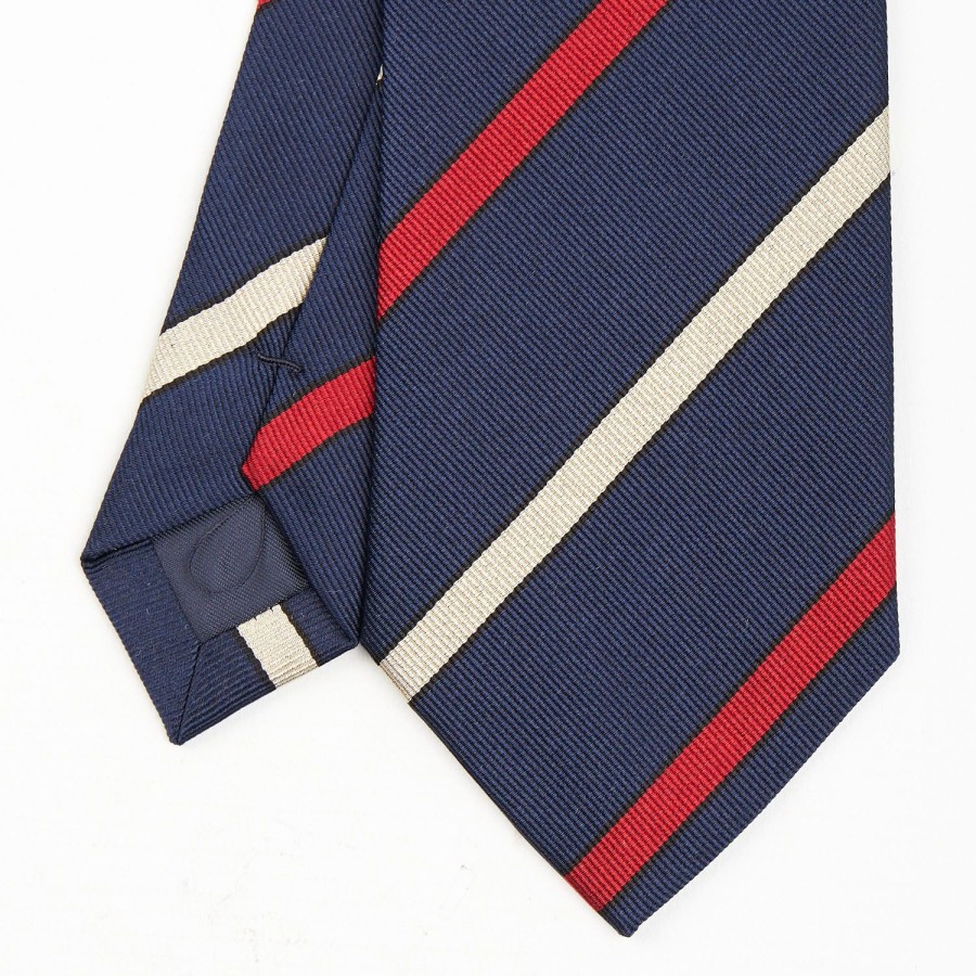 Hot E.Marinella Dark Blue Sartorial Striped Tie