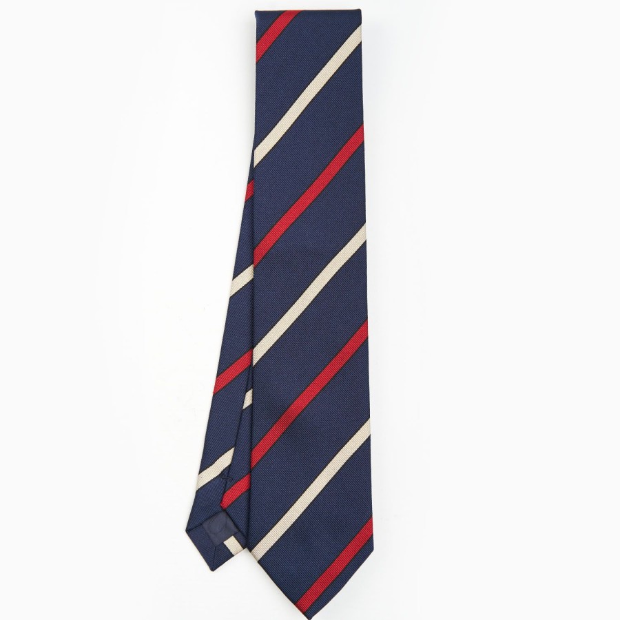 Hot E.Marinella Dark Blue Sartorial Striped Tie