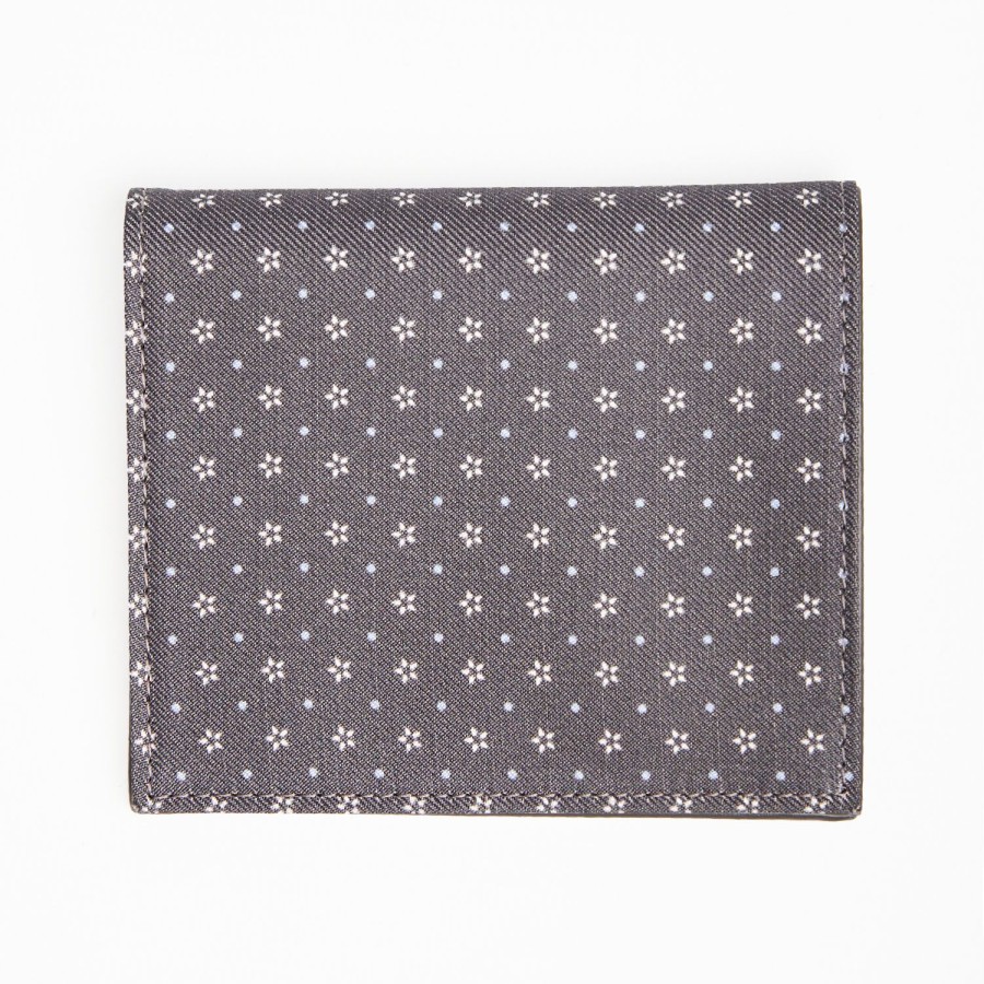 Wholesale E.Marinella Dark Grey Small Wallet In Silk And Leather