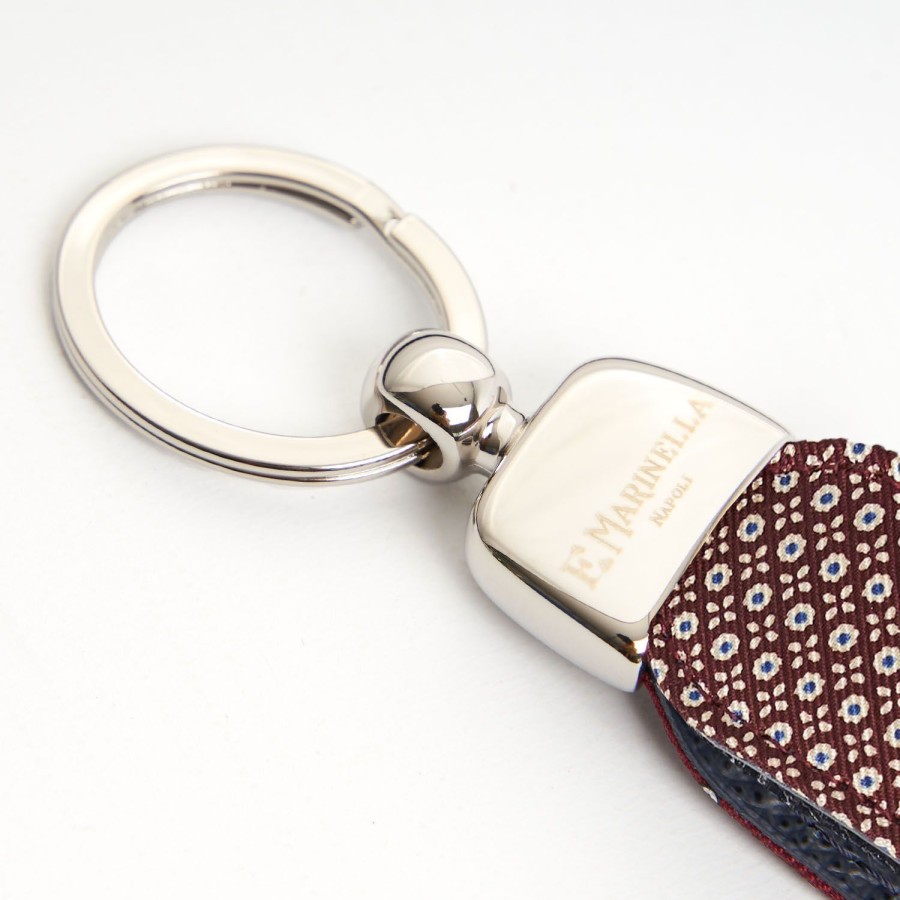 Wholesale E.Marinella Burgundy Keyfob In Silk And Leather