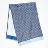 New E.Marinella Dark And Light Blue Double Silk Scarf