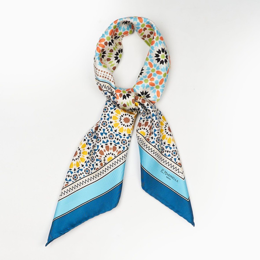 Wholesale E.Marinella Bluette Silk Scarf 90 - Mosaic