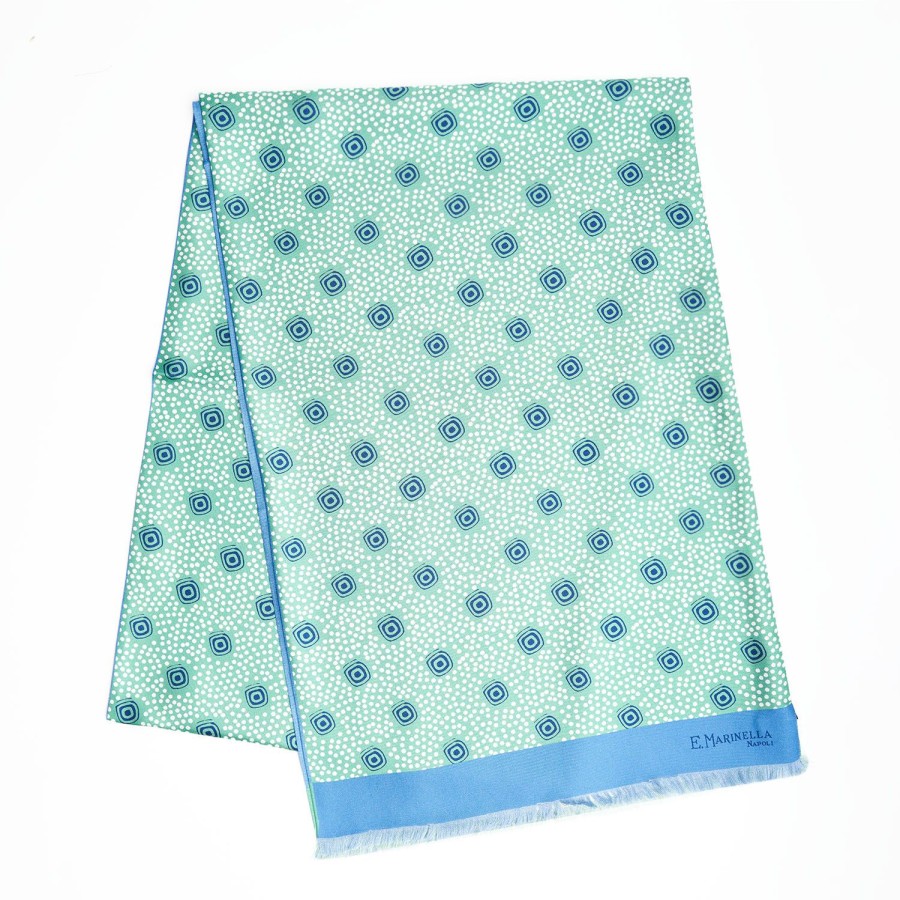 Online E.Marinella Light Green And Blue Double Silk Scarf