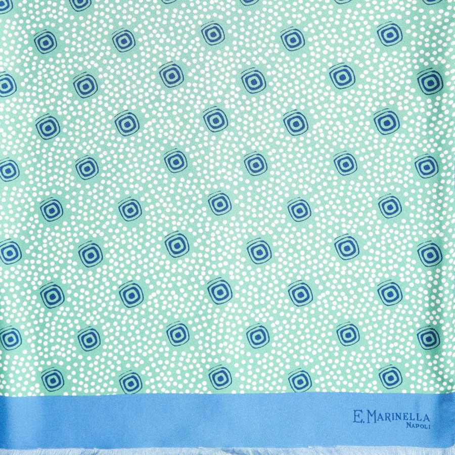 Online E.Marinella Light Green And Blue Double Silk Scarf