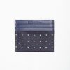 Hot E.Marinella Dark Blue Silk And Leather Credit Card Holder 5 Compartments