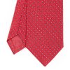 Wholesale E.Marinella Red Sartorial Jacquard Silk Tie - Small Geometric Pattern