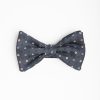 Hot E.Marinella Dark Grey Pre-Knotted Silk Bowtie - Small Flower Pattern