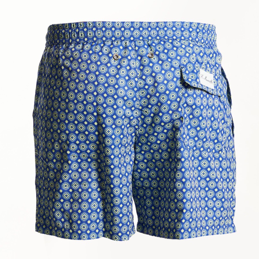 Clearance E.Marinella Blue Swim Shorts- Large Patterns