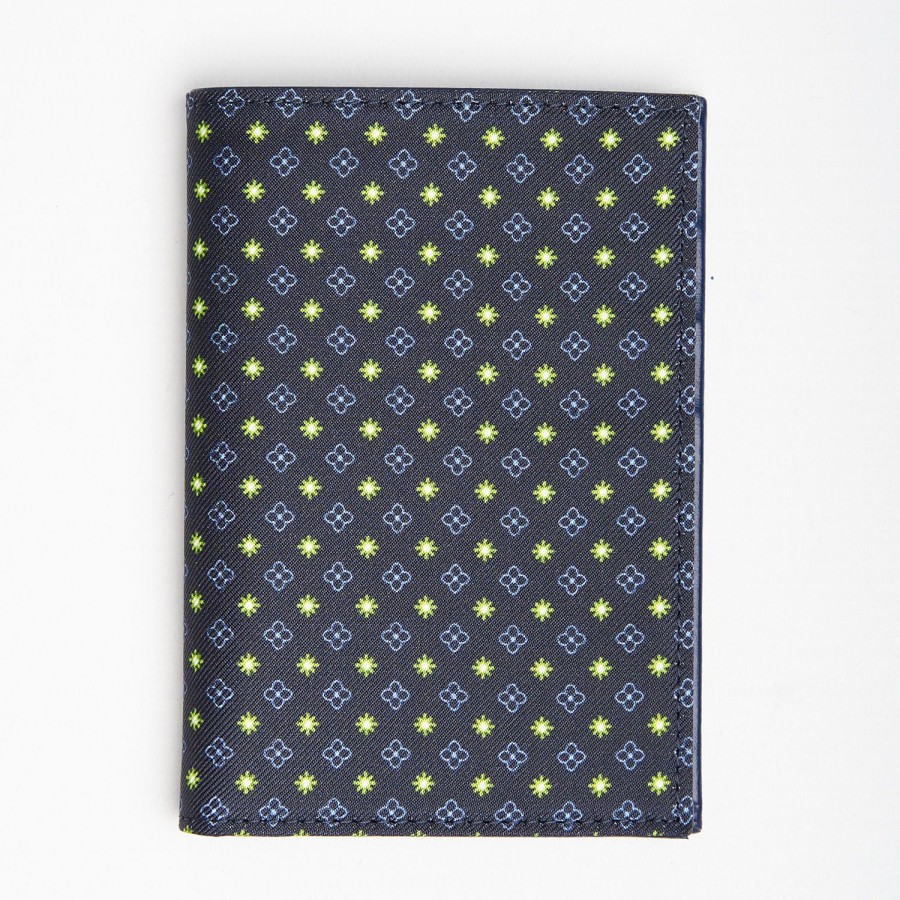 Hot E.Marinella Dark Blue Vertical Wallet In Silk And Leather