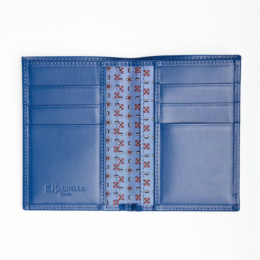 Wholesale E.Marinella Powder Blue Vertical Wallet In Silk And Leather