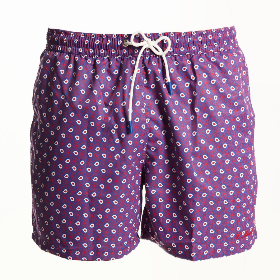 Hot E.Marinella Violet Swim Shorts- Paisley Pattern