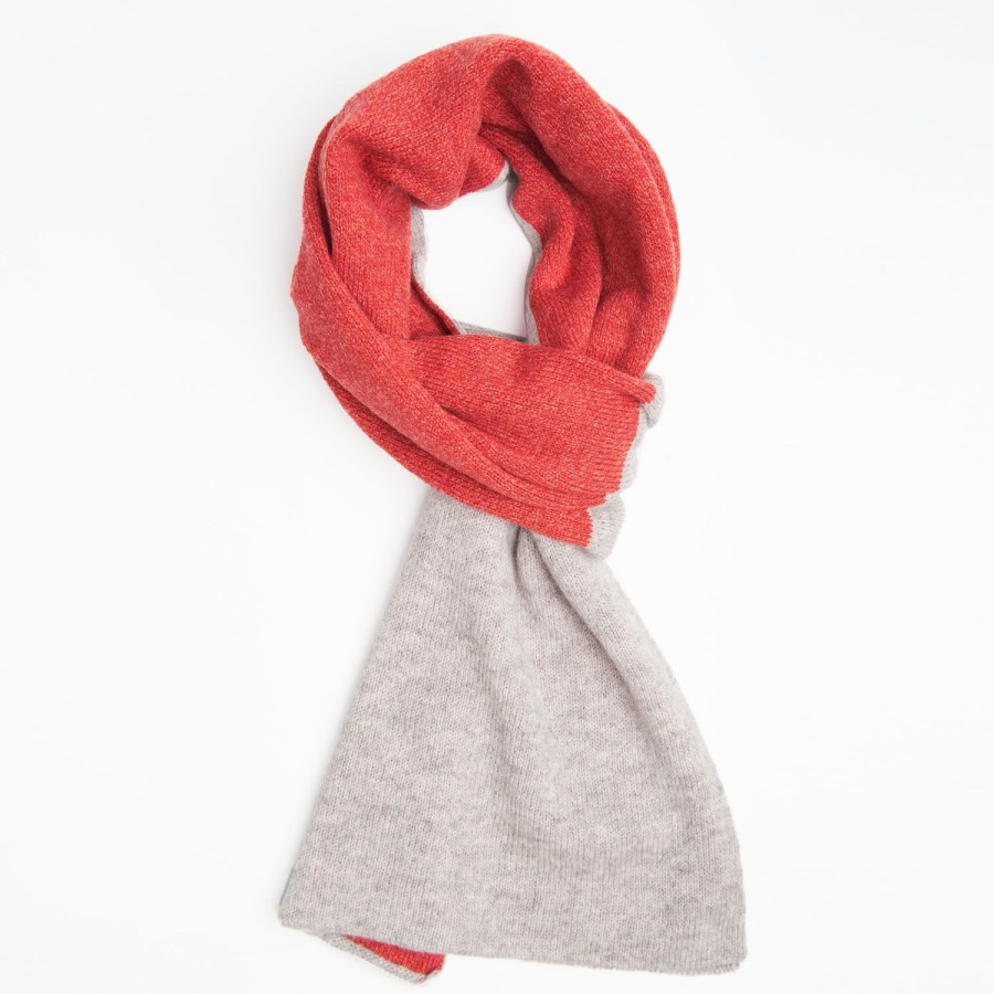 Online E.Marinella Orange And Gray Two-Tone Solid Cashmere Neck Warmer