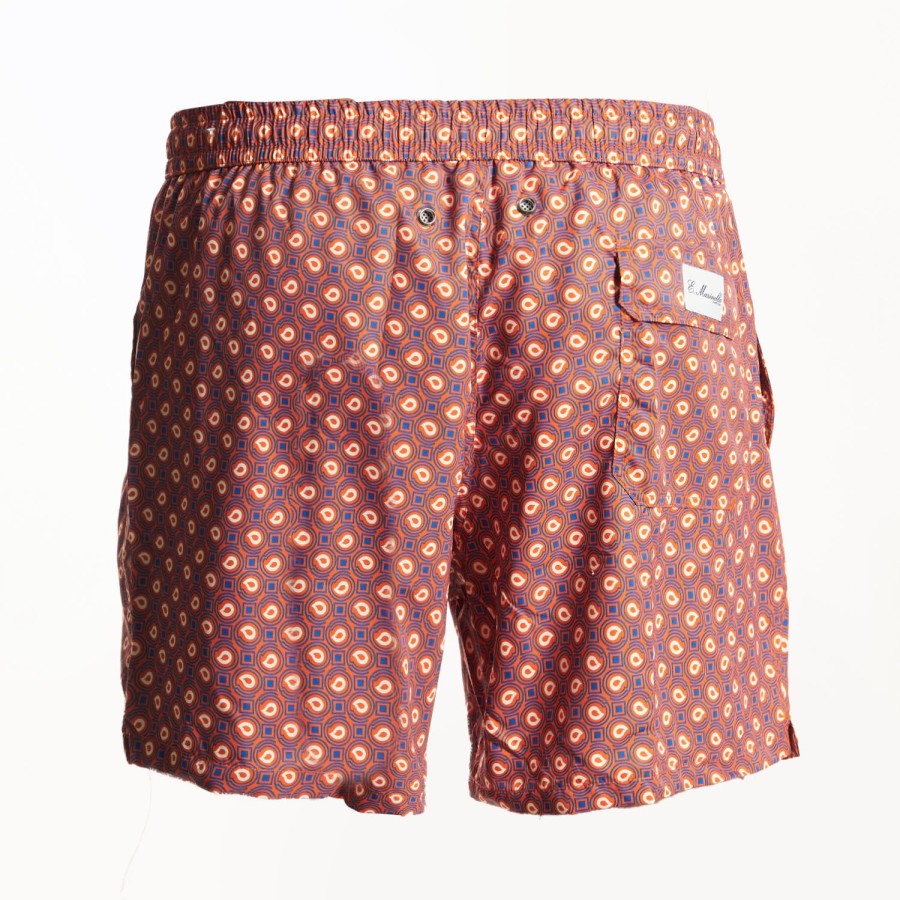 Online E.Marinella Orange Swim Shorts- Paisley Pattern