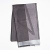 Best E.Marinella Dark And Light Gray Cashmere Scarf With Pearl Gray Silk Detail