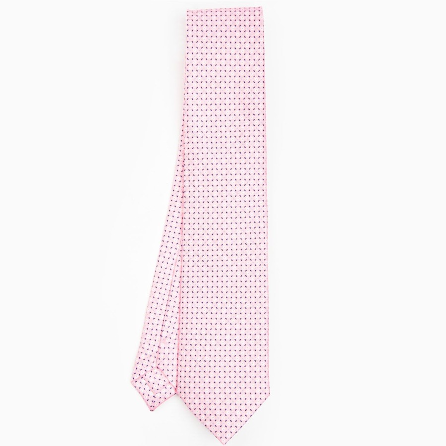 Online E.Marinella Pink Sartorial Classic Silk Tie - Small Flower Pattern