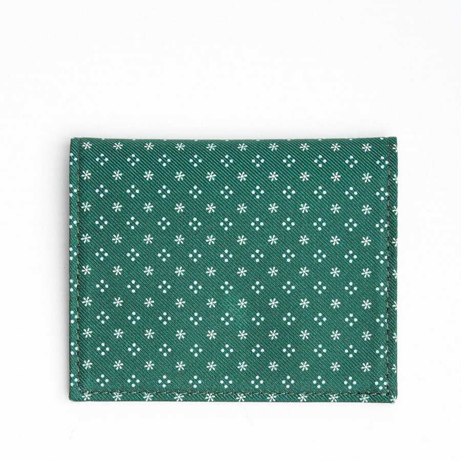 Online E.Marinella Dark Green Leather Folding Card Holder - 10 Compartments