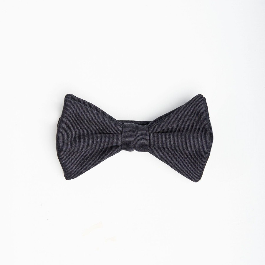 Best E.Marinella Dark Blue Pre-Knotted Silk Bowtie Solid Color