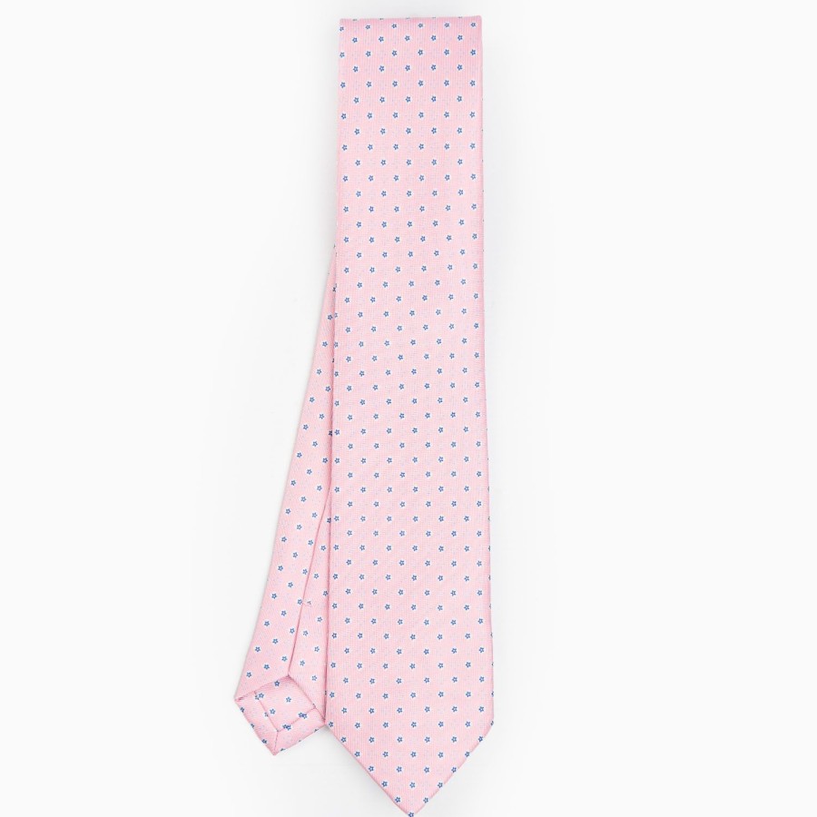 Online E.Marinella Pink Sartorial Classic Silk Tie - Small Flower Pattern