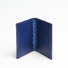 Hot E.Marinella Blue Leather Folding Card Holder - 10 Compartments