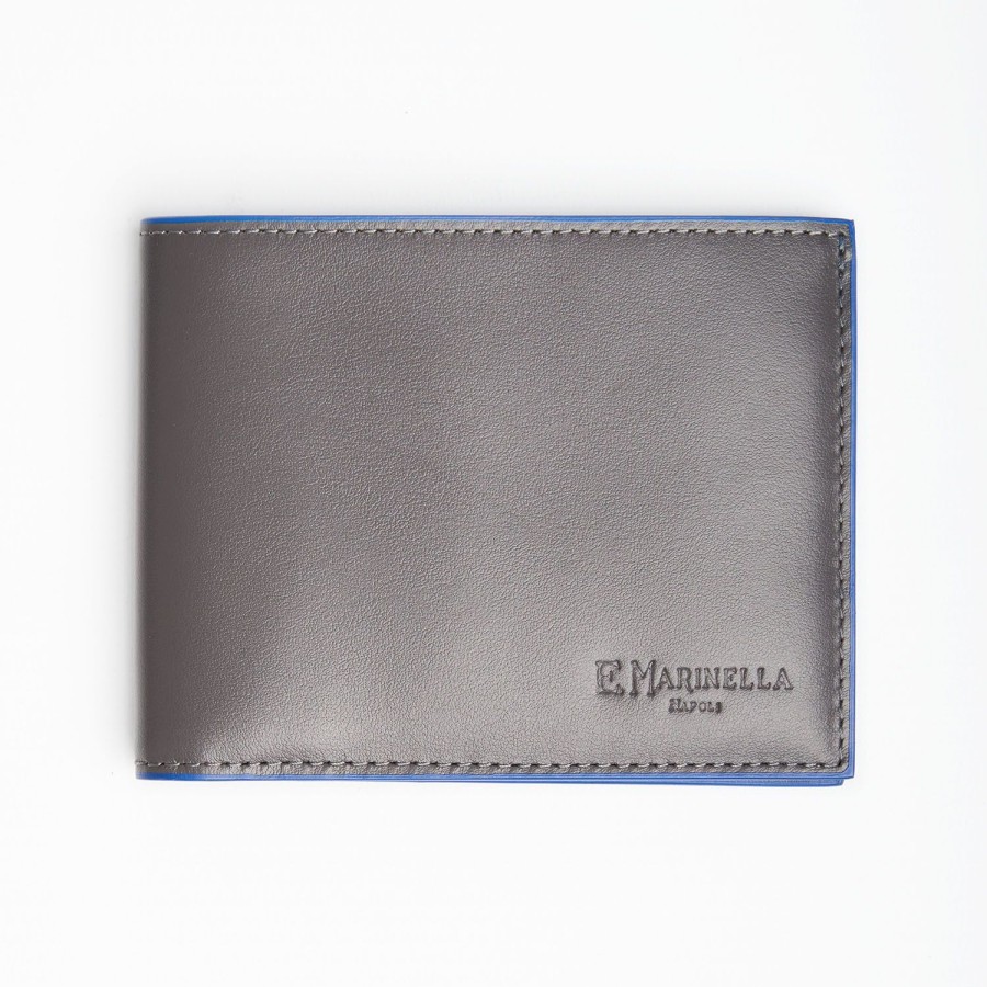 Clearance E.Marinella Dark Grey Leather Horizontal Wallet