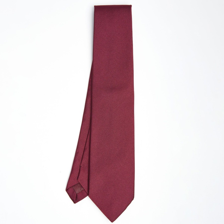 Hot E.Marinella Burgundy Sartorial Jacquard Silk Tie - Solid Colours