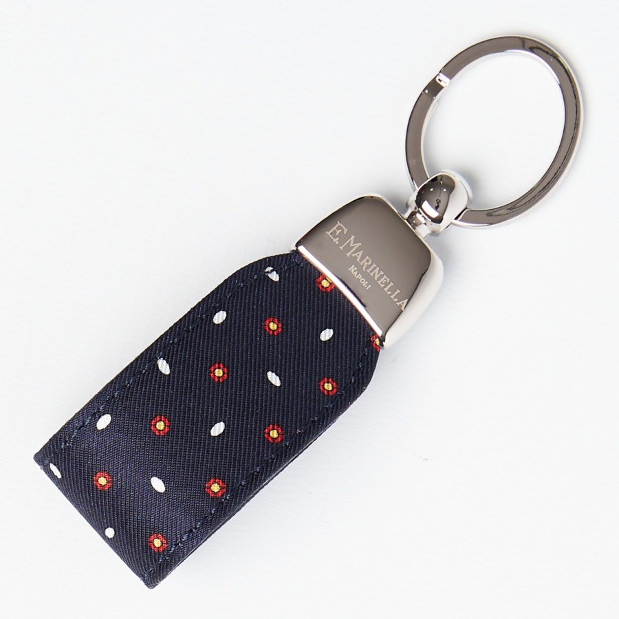 Best E.Marinella Dark Blue Keyfob In Silk And Leather