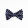 Hot E.Marinella Dark Blue Pre-Knotted Silk Bowtie- Small Flower Pattern