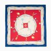 Clearance E.Marinella Blue And Red Silk Scarf 90 - Luchy Charms