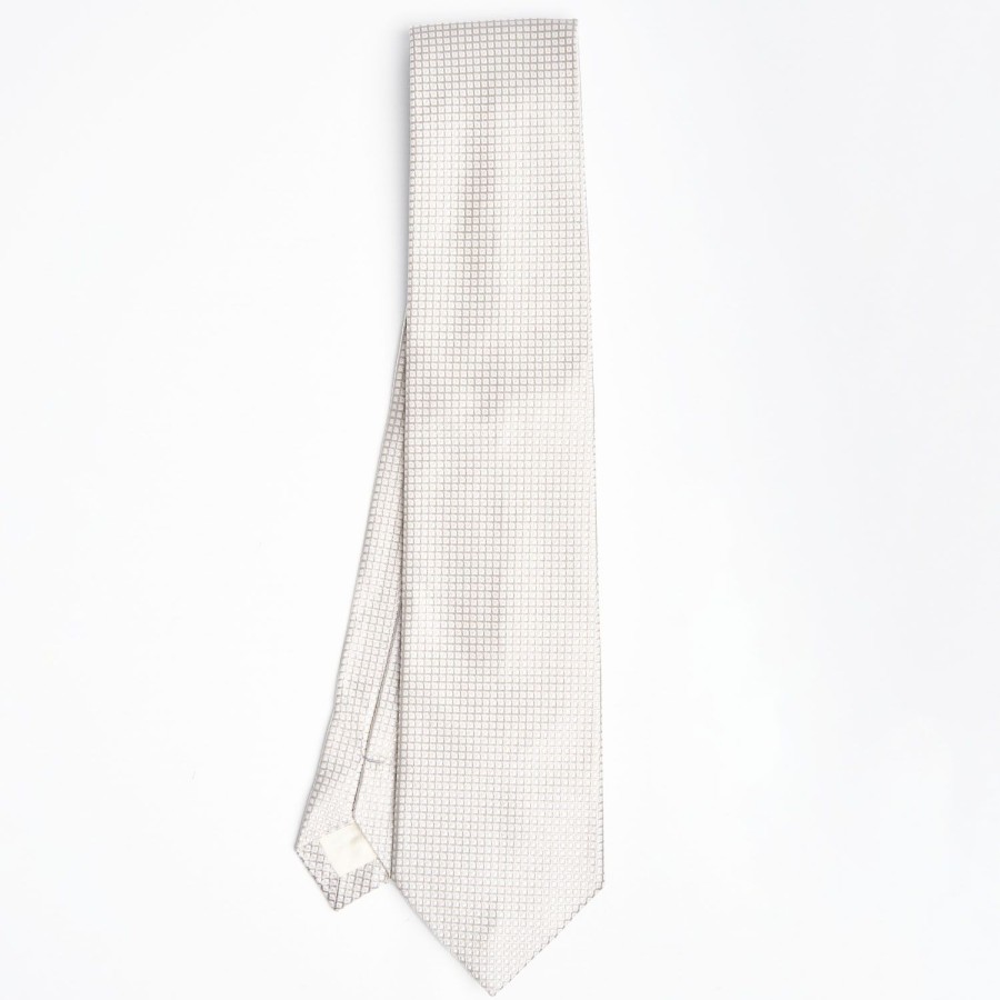 Best E.Marinella Light Grey Ceremonial Jacquard Silk Tie