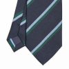 Hot E.Marinella Dark Blue Sartorial Striped Silk Tie