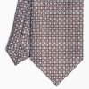 Best E.Marinella Dark Brown Sartorial Classic Silk Tie Small Flower Pattern