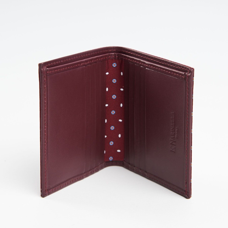 Hot E.Marinella Burgundy Small Wallet In Silk And Leather