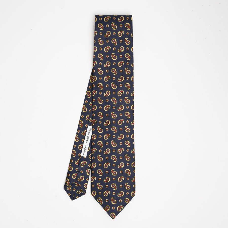 Clearance E.Marinella Dark Blue Archivio Collection Silk Tie 1932_01