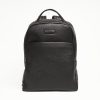 Best E.Marinella Backpack In Black Leather With Reinforced Back Panel