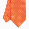 Wholesale E.Marinella Orange Sartorial Classic Silk Tie - Small Flower Pattern