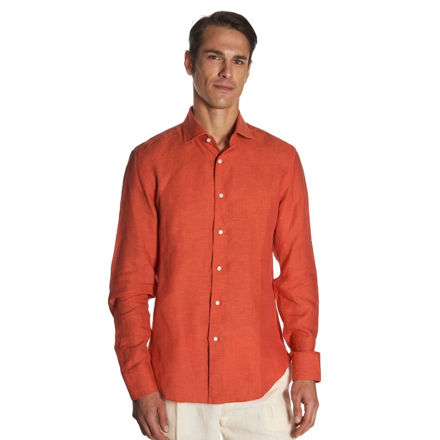 Wholesale E.Marinella Orange Linen Shirt