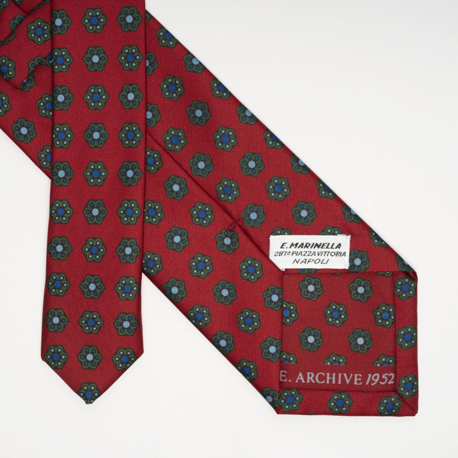 Best E.Marinella Burgundy Archivio Collection Silk Tie 1952_08