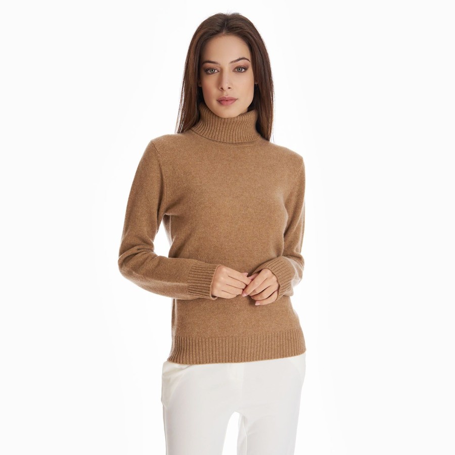 Online E.Marinella Camel Cashmere Turtleneck