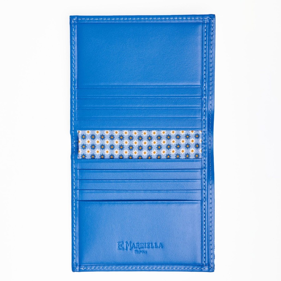 Clearance E.Marinella Light Blue Small Wallet In Silk And Leather