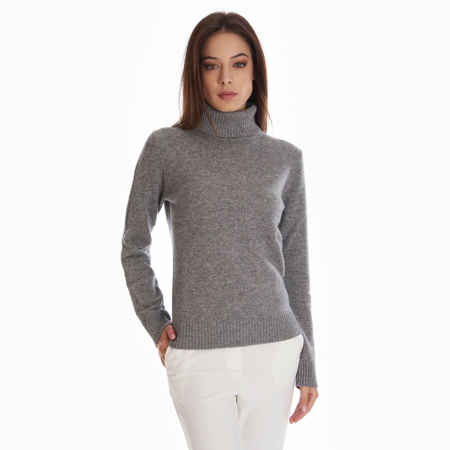 Clearance E.Marinella Grey Cashmere Turtleneck