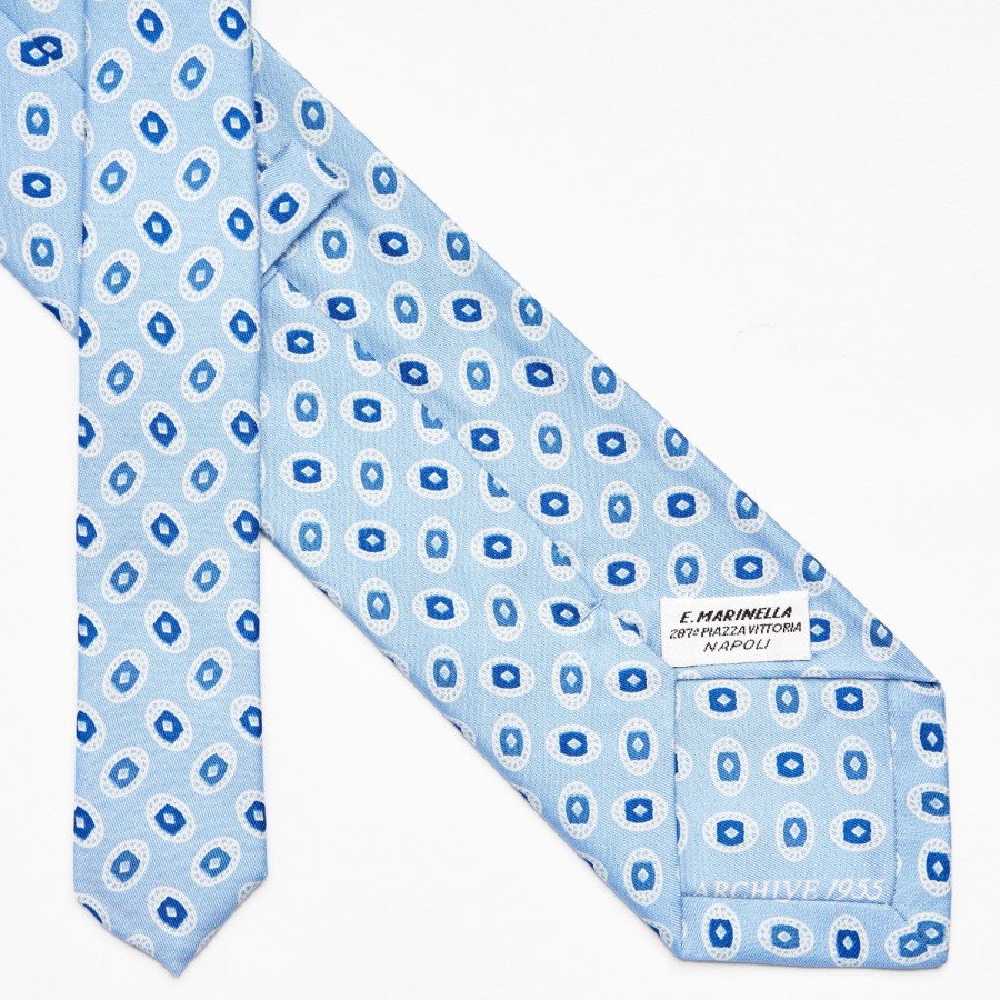 Wholesale E.Marinella Light Blue Archivio Collection Silk Tie 1955-02